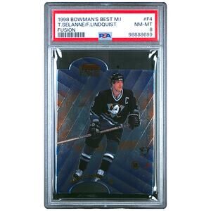 1998 Bowman's Best Mirror Image Fusion #F4 Teemu Selanne Fred Lindquist PSA 8